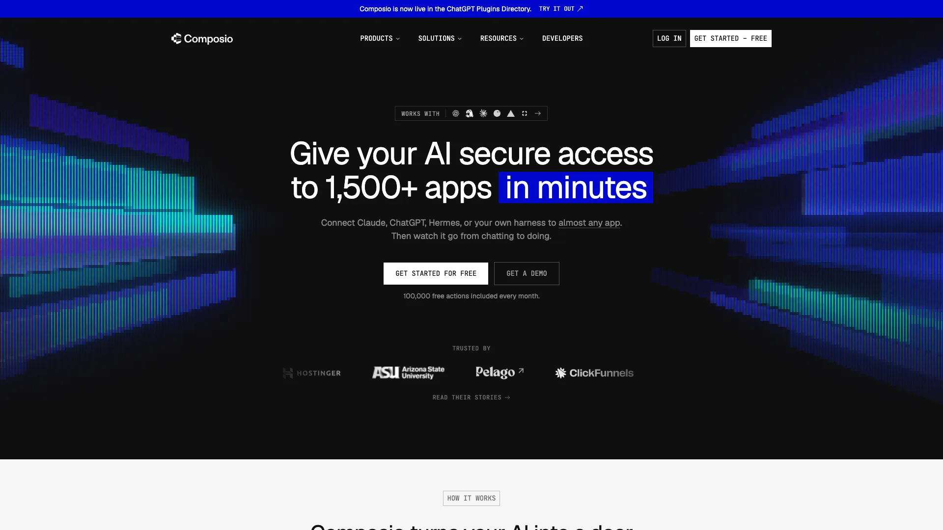 Composio platform connecting AI agents to app tools and authenticated accounts